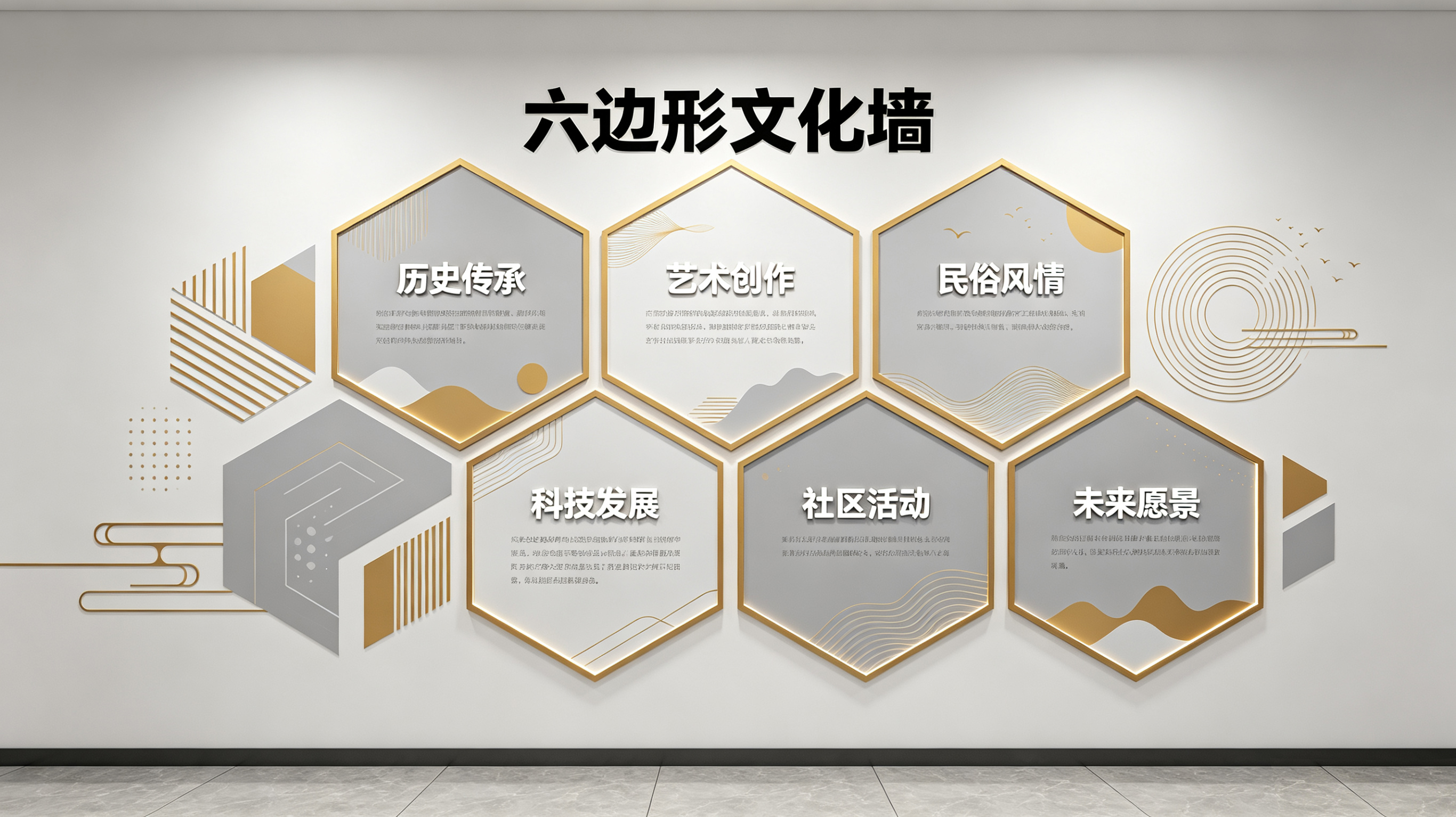 宜兴企业文化墙 | 六边形信息美学